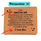 Son Birthday Graduation - You Make Me Proud - Custom Leather Wallet