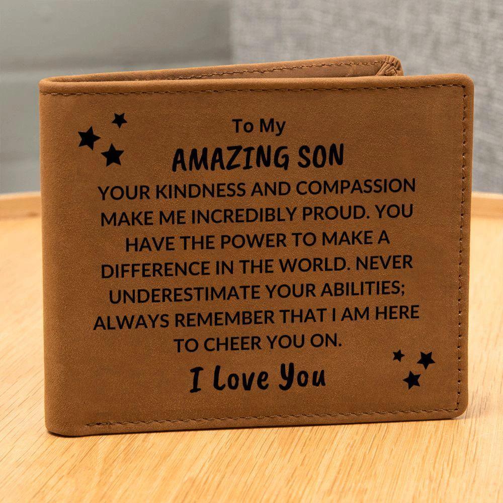 Son Birthday Graduation - You Make Me Proud - Custom Leather Wallet