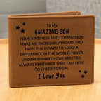 Son Birthday Graduation - You Make Me Proud - Custom Leather Wallet