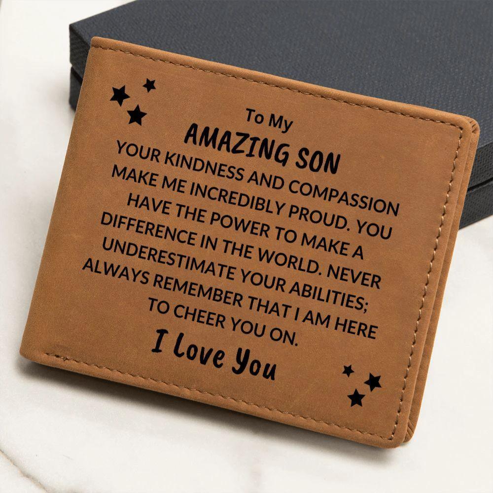 Son Birthday Graduation - You Make Me Proud - Custom Leather Wallet