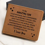 Son Birthday Graduation - You Make Me Proud - Custom Leather Wallet