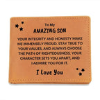 Son Birthday Graduation - You Make Me Proud - Personalized Leather Wallet