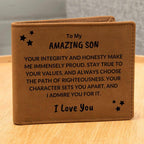 Son Birthday Graduation - You Make Me Proud - Personalized Leather Wallet