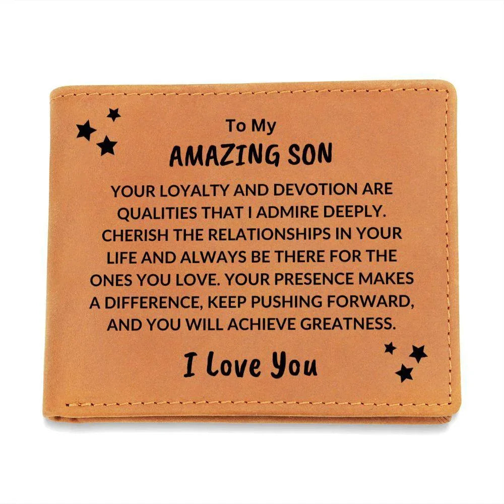 Son Birthday Graduation - You Will Achieve Greatness - Custom Leather Wallet