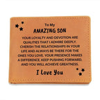 Son Birthday Graduation - You Will Achieve Greatness - Custom Leather Wallet
