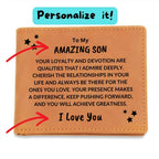 Son Birthday Graduation - You Will Achieve Greatness - Custom Leather Wallet