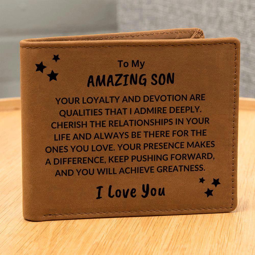 Son Birthday Graduation - You Will Achieve Greatness - Custom Leather Wallet