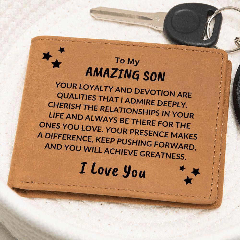 Son Birthday Graduation - You Will Achieve Greatness - Custom Leather Wallet