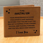 Son Birthday Graduation - You Will Reach New Heights - Custom Leather Wallet