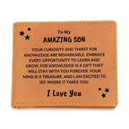 Son Birthday Graduation - Your Mind is a Treasure - Custom Leather Wallet