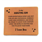 Son Birthday Graduation - Zest For Life - Custom Leather Wallet