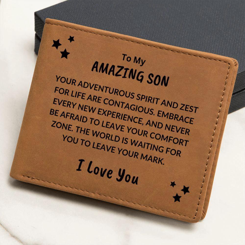Son Birthday Graduation - Zest For Life - Custom Leather Wallet