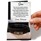 Son Braided Vegan Leather Bracelet: A Lasting Keepsake that Speaks to the Heart