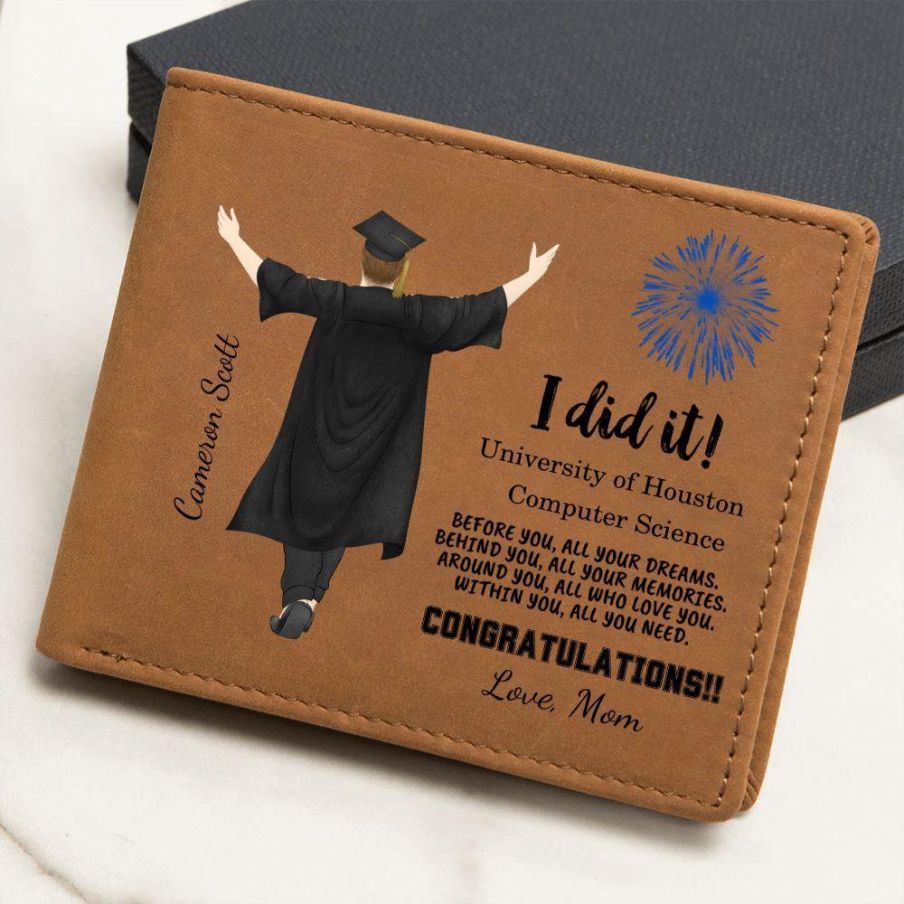 Son Custom Graduation Leather Wallet