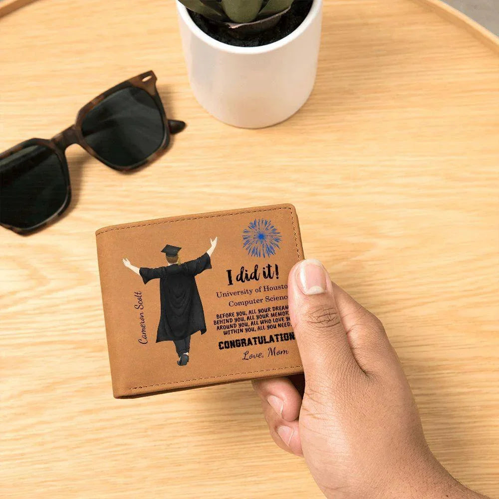 Son Custom Graduation Leather Wallet