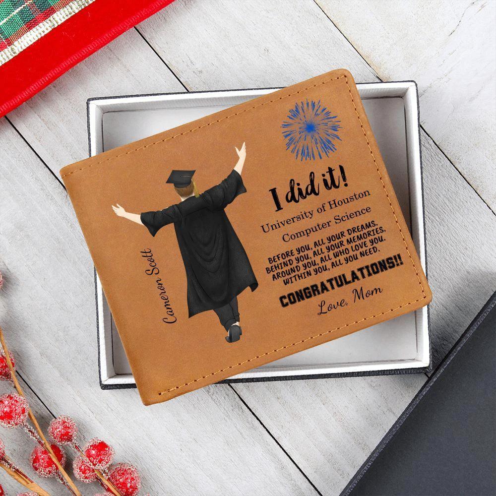 Son Custom Graduation Leather Wallet