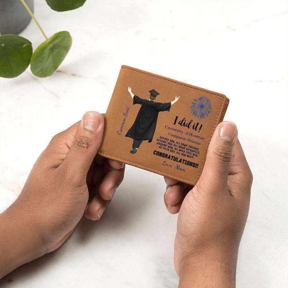 Son Custom Graduation Leather Wallet