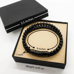 Son Stone Leather Bracelets Motivational Heartfelt Birthday, Christmas Holiday Gift - You are Braver than you Believe
