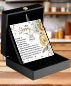 Apology Gift for Girlfriend, Wife, Soulmate - Sorry, Amazing Woman - Love Dancing Heart Pendant Necklace