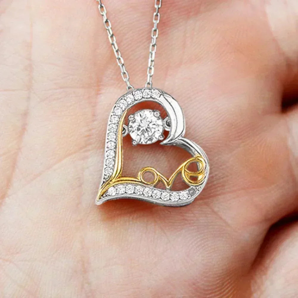 Apology Gift for Girlfriend, Wife, Soulmate - Sorry, Push You Away - Love Dancing Heart Pendant Necklace