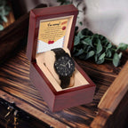 Apology Gift for Him - Sorry, Breaks My Heart - Black Chronograph Watch