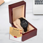 Apology Gift for Him - Sorry, Breaks My Heart - Black Chronograph Watch