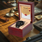 Apology Gift for Him - Sorry, Breaks My Heart - Black Chronograph Watch