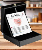 Apology Gift for Girlfriend, Wife, Soulmate - Sorry, Cannot Erase - Love Dancing Heart Pendant Necklace