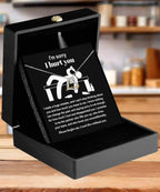 Apology Gift for Girlfriend, Wife, Soulmate - Sorry, Nothing Can Change The Past - Love Dancing Heart Pendant Necklace