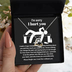 Apology Gift for Girlfriend, Wife, Soulmate - Sorry, Nothing Can Change The Past - Love Dancing Heart Pendant Necklace