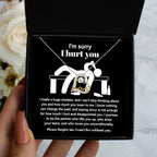 Apology Gift for Girlfriend, Wife, Soulmate - Sorry, Nothing Can Change The Past - Love Dancing Heart Pendant Necklace
