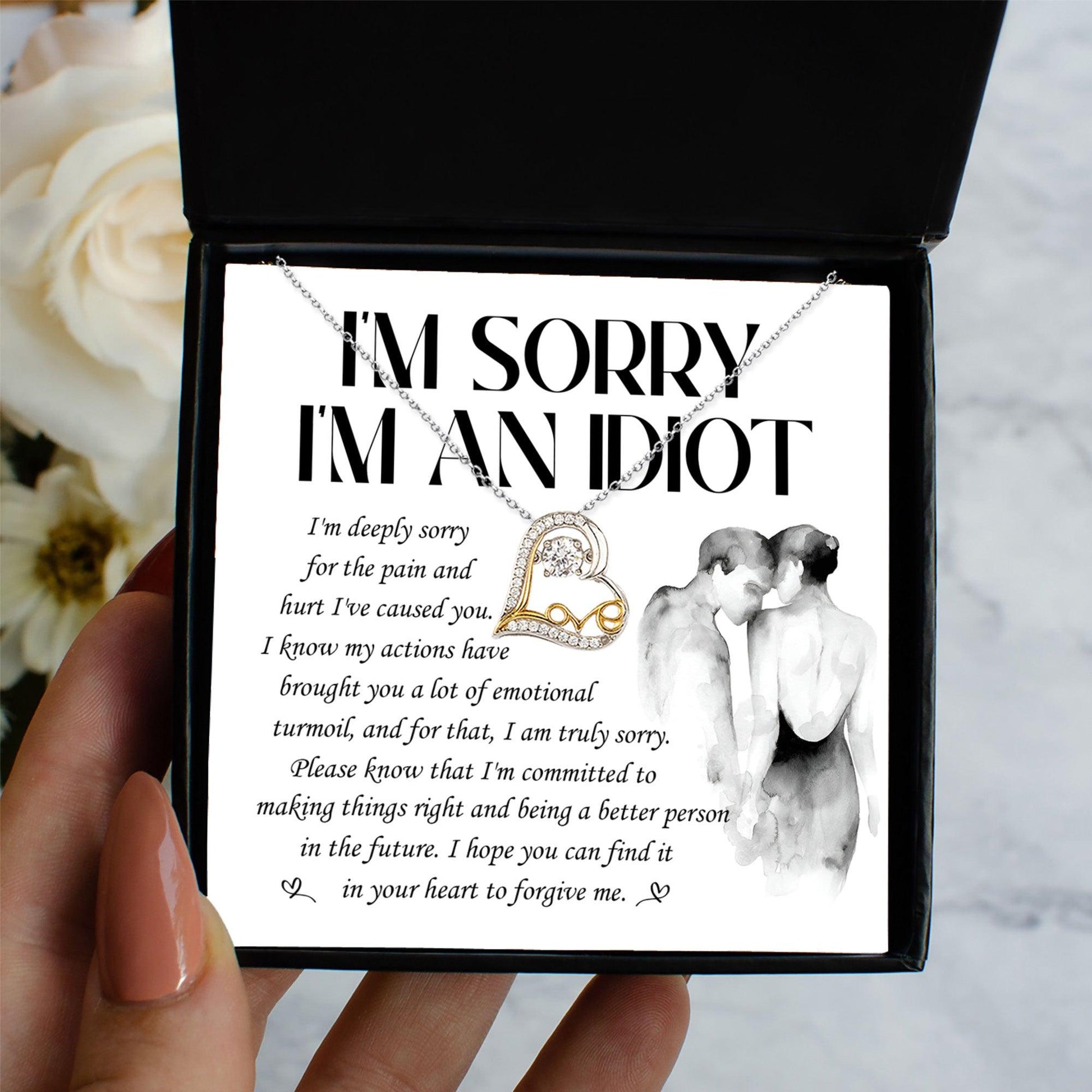 Apology Gift for Girlfriend, Wife, Soulmate - Sorry, Emotional Turmoil - Love Dancing Heart Pendant Necklace - Mallard Moon Gift Shop