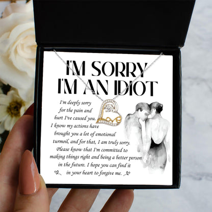 Apology Gift for Girlfriend, Wife, Soulmate - Sorry, Emotional Turmoil - Love Dancing Heart Pendant Necklace - Mallard Moon Gift Shop