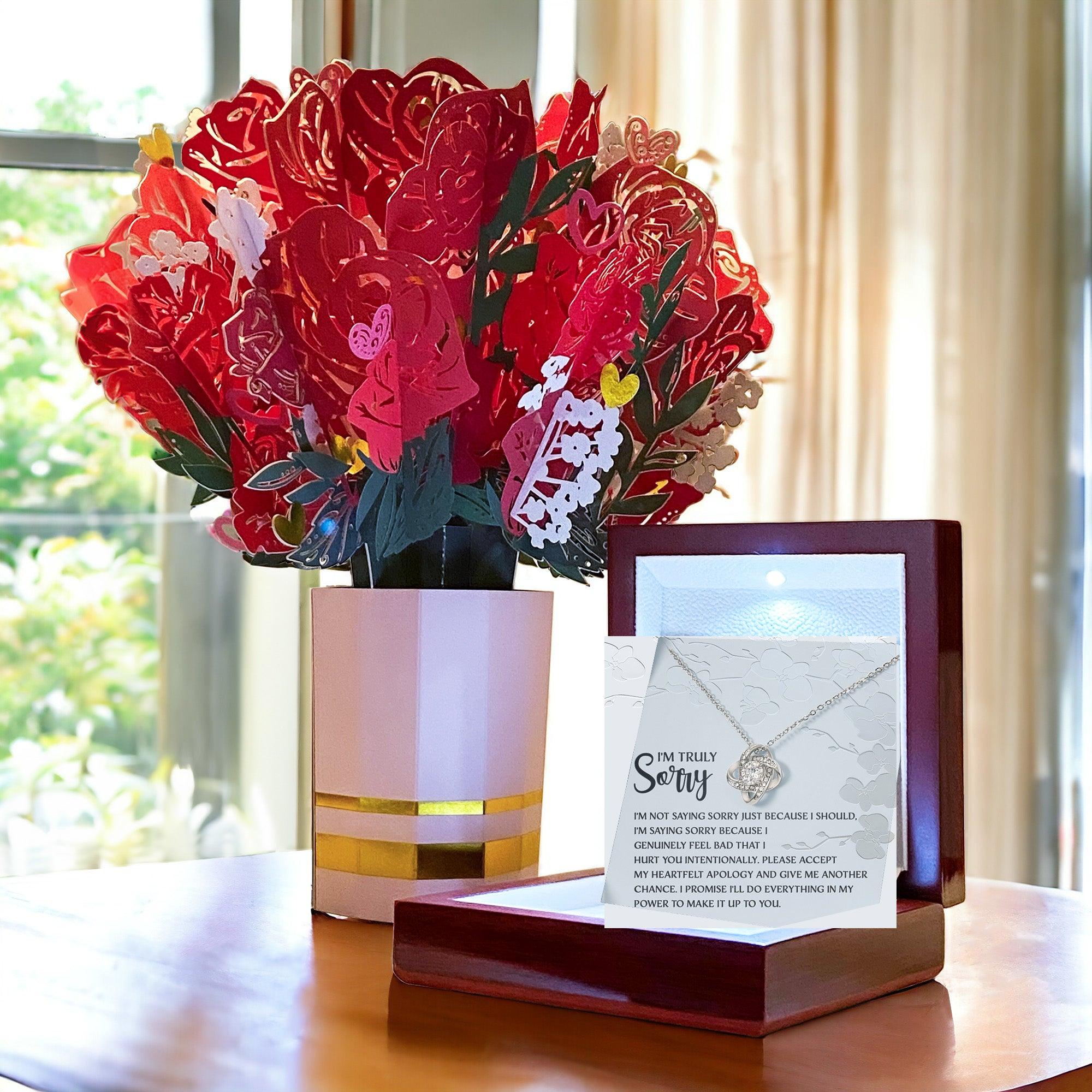 Apology Gift for Girlfriend, Wife, Soulmate - Sorry, Feel Bad - Love Knot Pendant Necklace - Mallard Moon Gift Shop