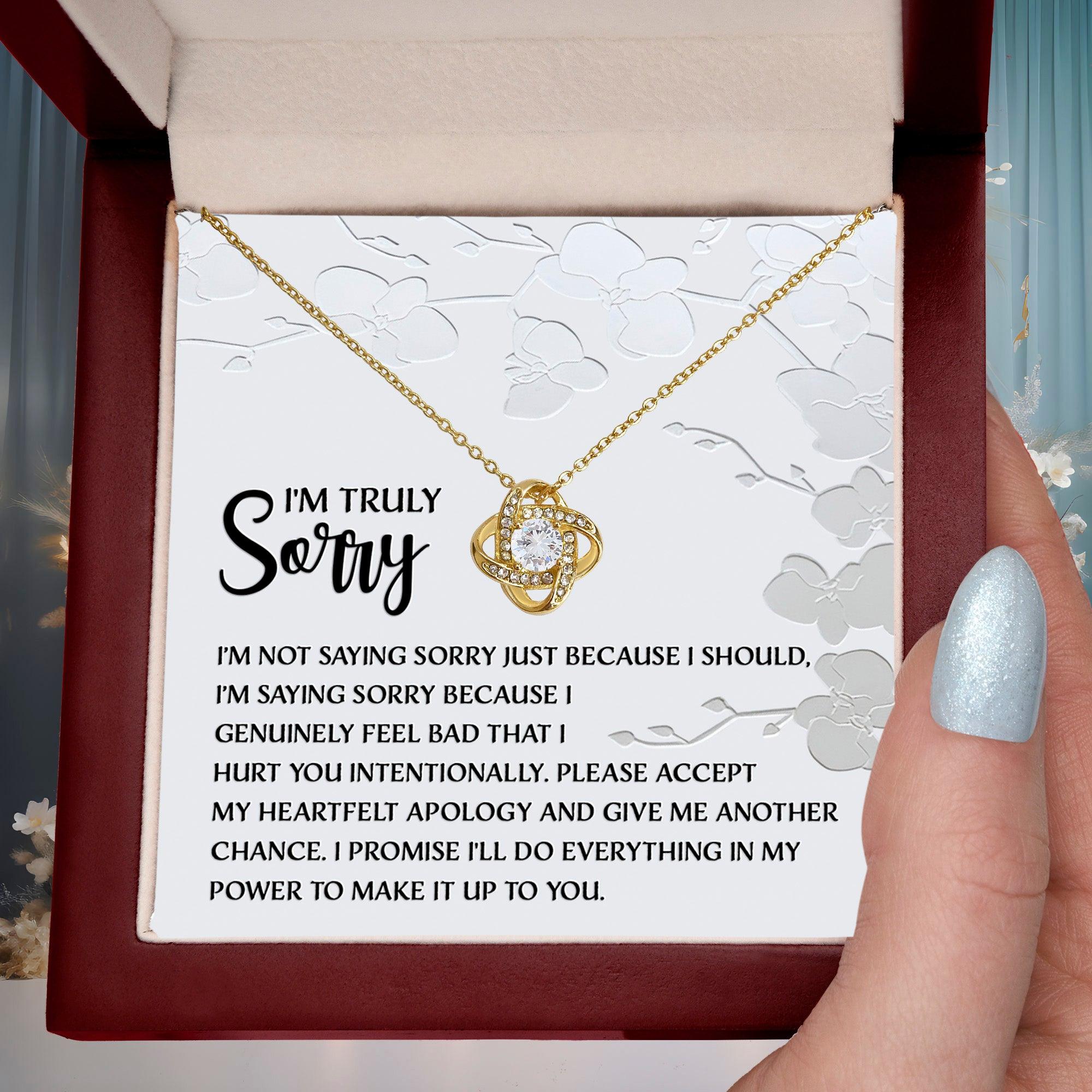 Apology Gift for Girlfriend, Wife, Soulmate - Sorry, Feel Bad - Love Knot Pendant Necklace - Mallard Moon Gift Shop