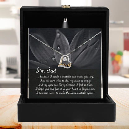 Apology Gift for Girlfriend, Wife, Soulmate - Sorry, Feel So Blue - Love Dancing Heart Pendant Necklace - Mallard Moon Gift Shop