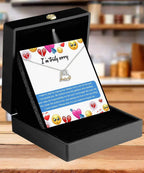 Apology Gift for Girlfriend, Wife, Soulmate - Sorry, How Deeply Sorry - Love Dancing Heart Pendant Necklace