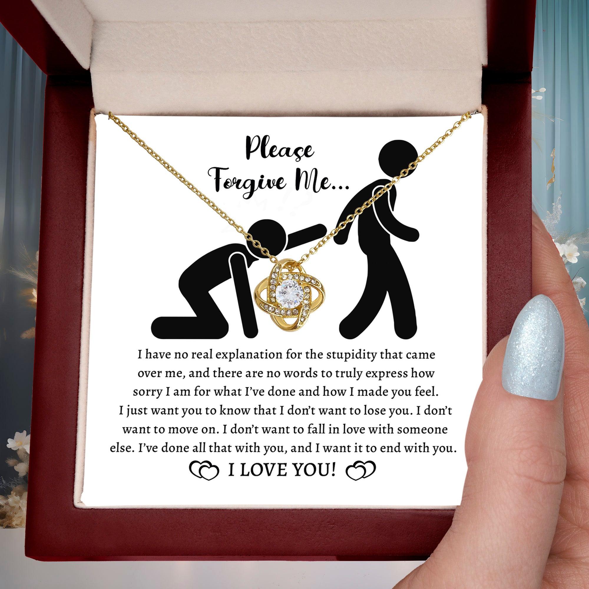 Apology Gift for Girlfriend, Wife, Soulmate - Sorry, Made You Feel - Love Knot Pendant Necklace - Mallard Moon Gift Shop