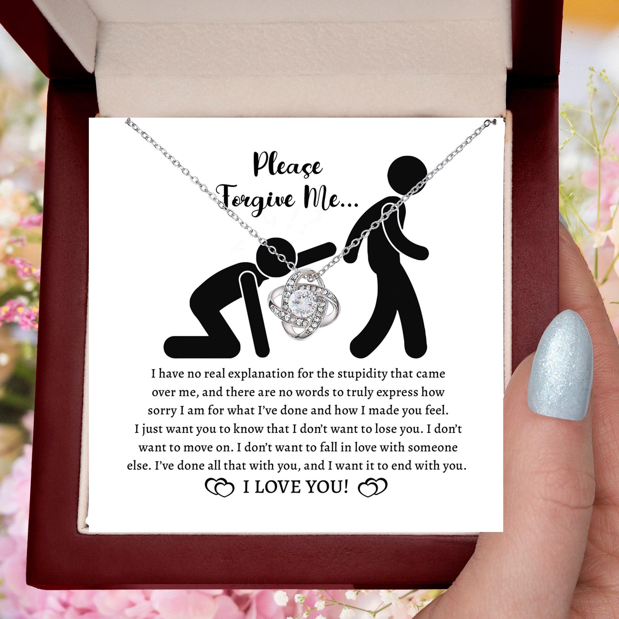 Apology Gift for Girlfriend, Wife, Soulmate - Sorry, Made You Feel - Love Knot Pendant Necklace - Mallard Moon Gift Shop