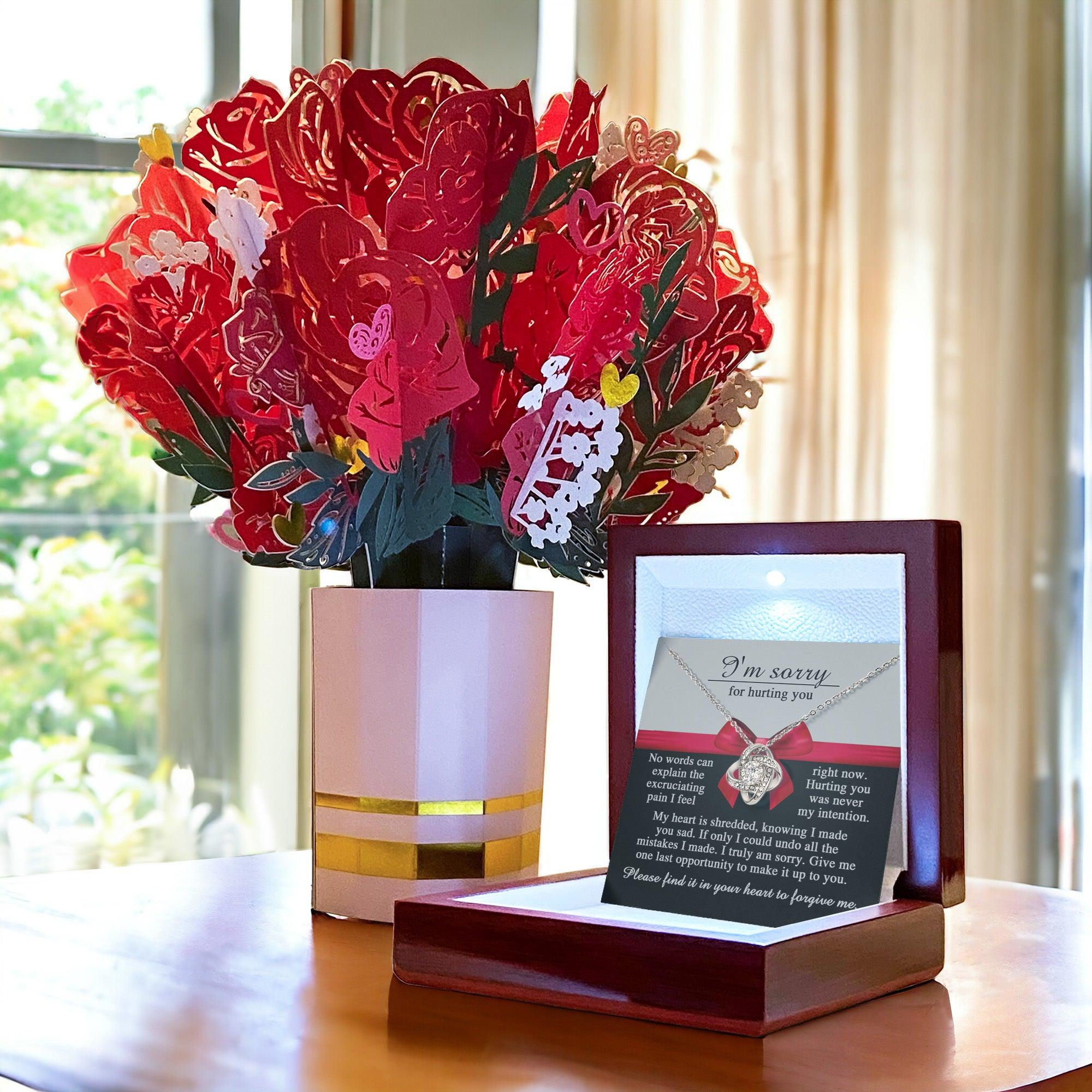 Apology Gift for Girlfriend, Wife, Soulmate - Sorry, Made You Sad - Love Knot Pendant Necklace - Mallard Moon Gift Shop