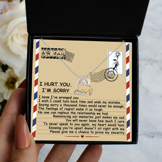 Apology Gift for Girlfriend, Wife, Soulmate - Sorry, Makes Me Sad - Love Dancing Heart Pendant Necklace - Mallard Moon Gift Shop