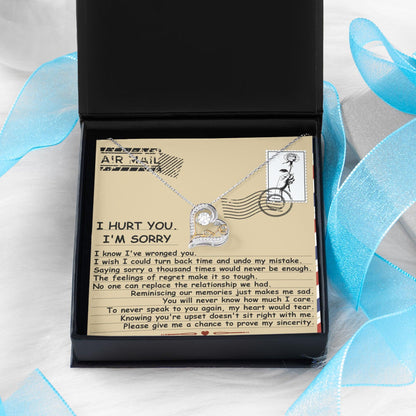 Apology Gift for Girlfriend, Wife, Soulmate - Sorry, Makes Me Sad - Love Dancing Heart Pendant Necklace - Mallard Moon Gift Shop