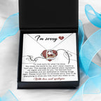 Apology Gift for Girlfriend, Wife, Soulmate - Sorry, Mean The World - Love Dancing Heart Pendant Necklace