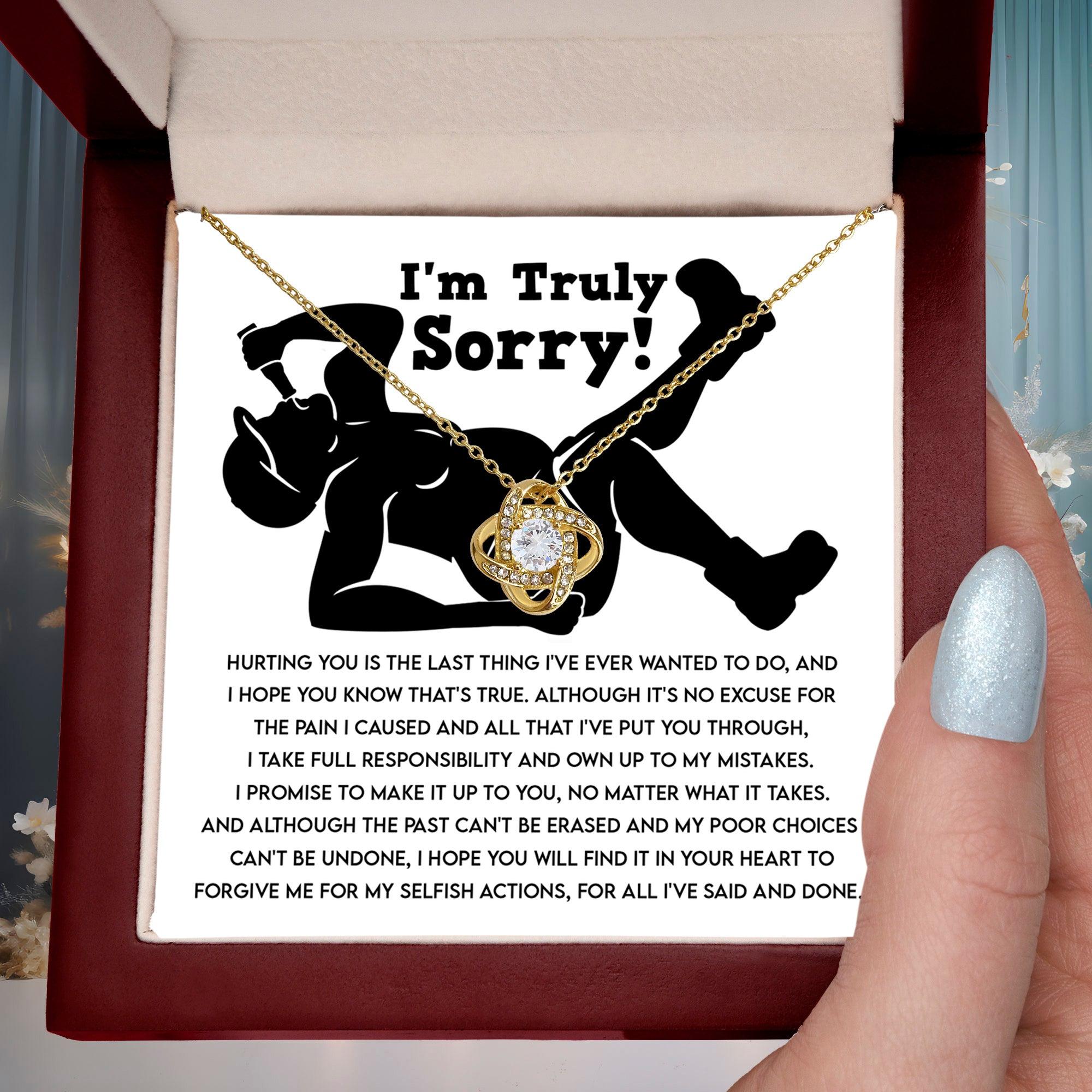 Apology Gift for Girlfriend, Wife, Soulmate - Sorry, Selfish Actions - Love Knot Pendant Necklace - Mallard Moon Gift Shop