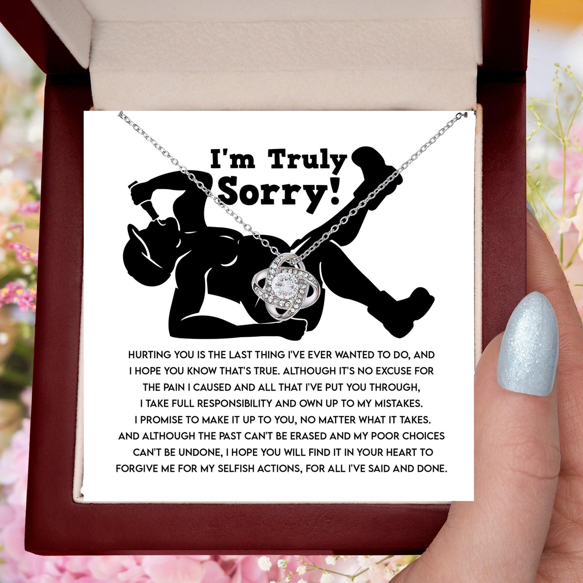 Apology Gift for Girlfriend, Wife, Soulmate - Sorry, Selfish Actions - Love Knot Pendant Necklace - Mallard Moon Gift Shop