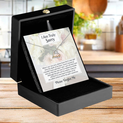 Apology Gift for Girlfriend, Wife, Soulmate - Sorry, What I Said - Love Dancing Heart Pendant Necklace - Mallard Moon Gift Shop