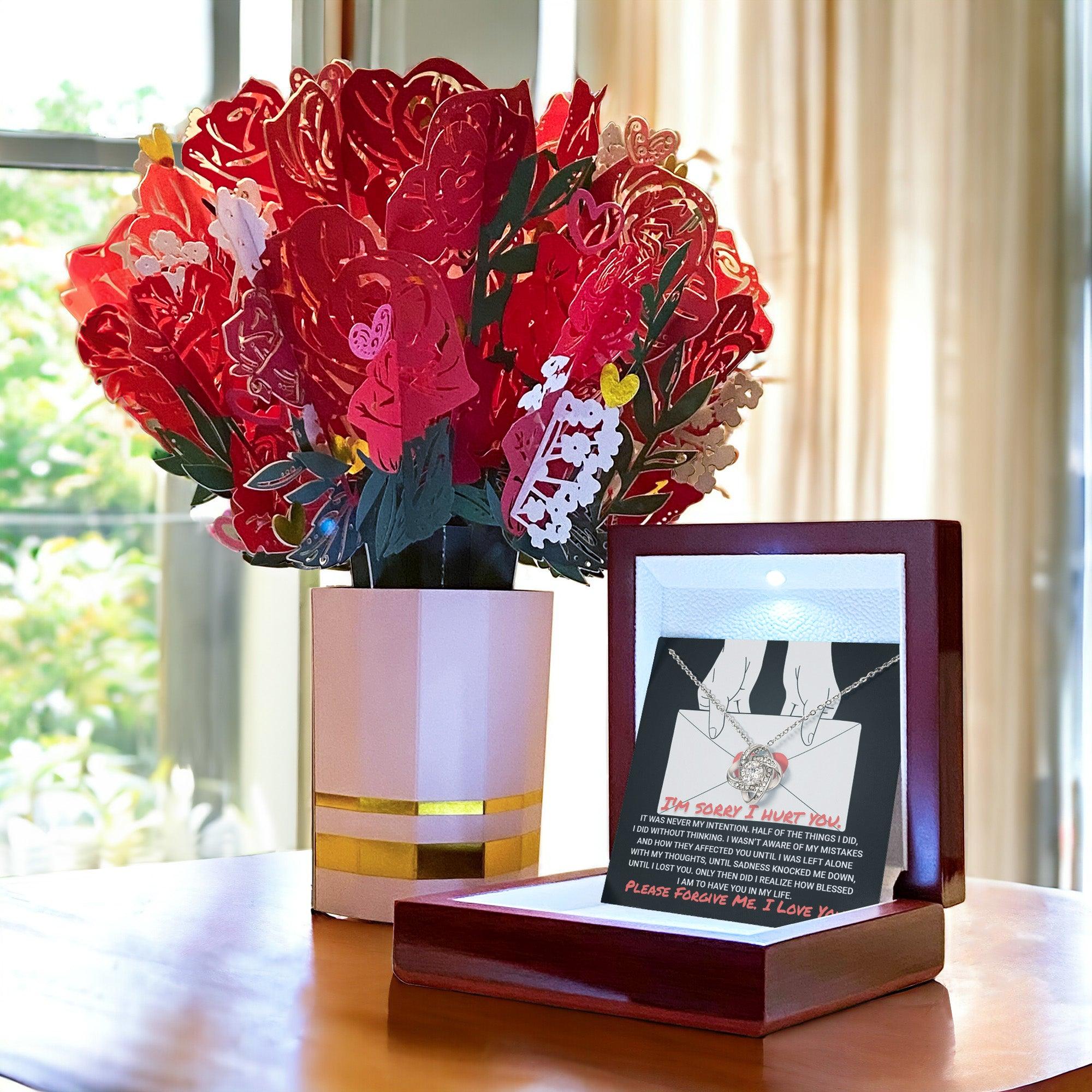 Apology Gift for Girlfriend, Wife, Soulmate-Sorry, Without Thinking - Love Knot Pendant Necklace - Mallard Moon Gift Shop