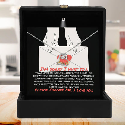 Apology Gift for Girlfriend, Wife, Soulmate - Sorry, Without Thinking - Love Dancing Heart Pendant Necklace - Mallard Moon Gift Shop
