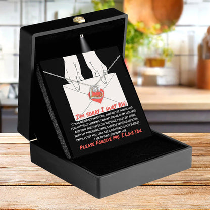 Apology Gift for Girlfriend, Wife, Soulmate - Sorry, Without Thinking - Love Dancing Heart Pendant Necklace - Mallard Moon Gift Shop