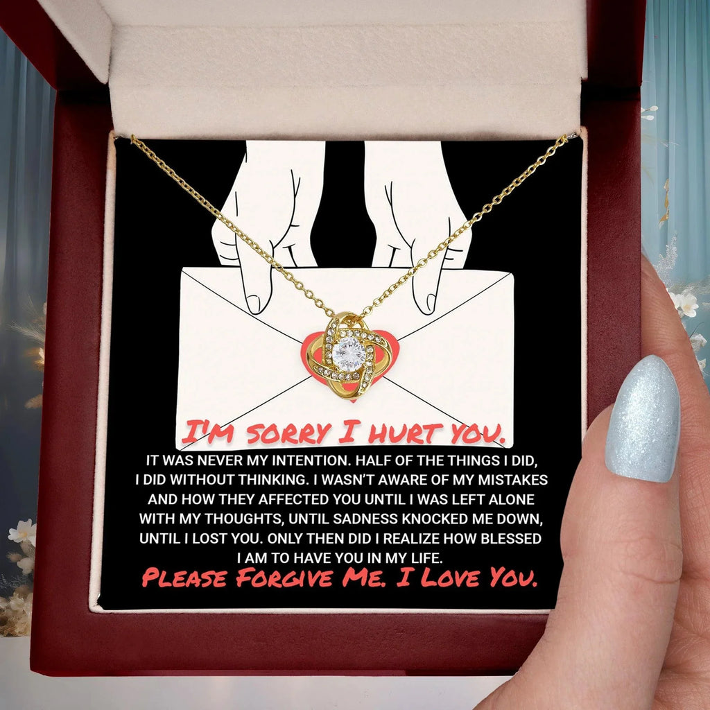 Apology Gift for Girlfriend, Wife, Soulmate-Sorry, Without Thinking - Love Knot Pendant Necklace